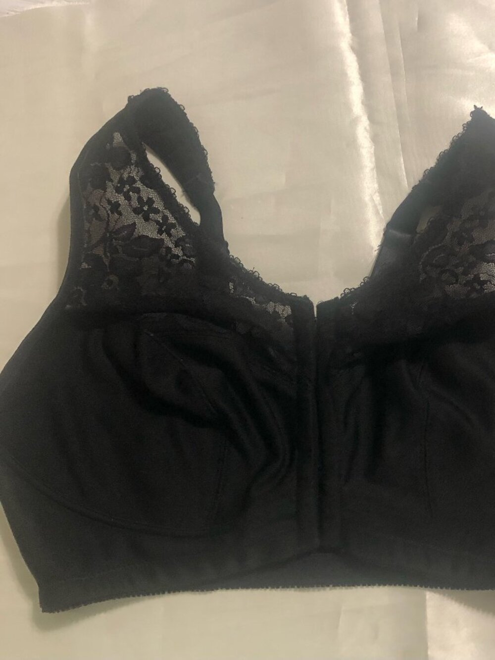Delimira Front Closure Full Coverage Black Lace Bra 38DD